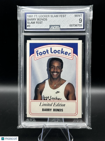 1991 Foot Locker Slam Fest Barry Bonds #3 Limited Edition AGS 9