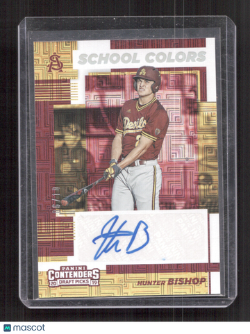 2019 Panini Contenders Draft Picks Collegiate Hunter Bishop #8 School Colors Signatures Building Blocks AU,SN
