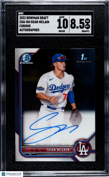 2022 Bowman Draft Sean Mclain #CDA-SM CHR. Autograph SGC 8.5 Auto 10