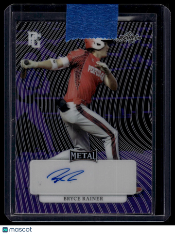 2023 Leaf Metal Perfect Game Marble Bryce Rainer #MA-BR1 Metal Auto Marble Purple SN25 AU