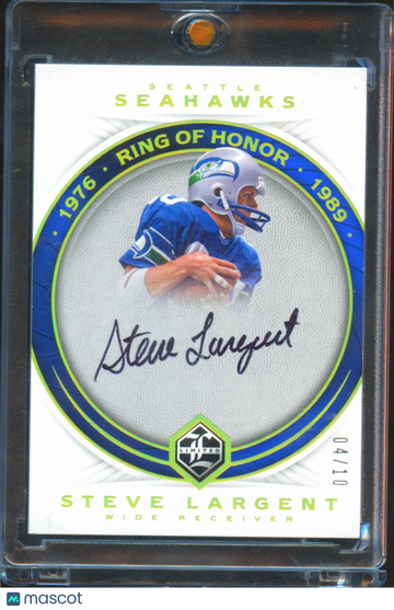 Steve Largent 2018 Panini Limited Ring of Honor Ring of Honor Auto /10 Seattle Seahawks