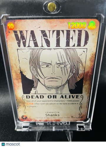 One Piece Shanks Wanted Poster Alternate Art Holo 2022 Proxy Trading Card