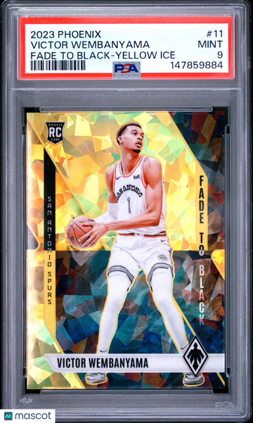 2023 Panini Phoenix Fade To Black Victor Wembanyama #11 Yellow Ice PSA 9