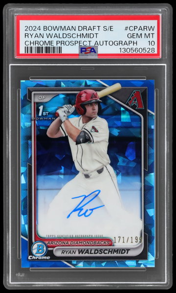 2024 Bowman Draft Sapphire Ryan Waldschmidt Chrome Prospect Autograph PSA 10