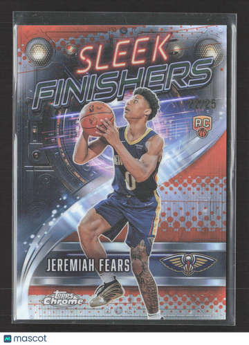 2025 Topps Chrome Sleek Finishers Jeremiah Fears #SF-27 Orange Refractor /25 RC