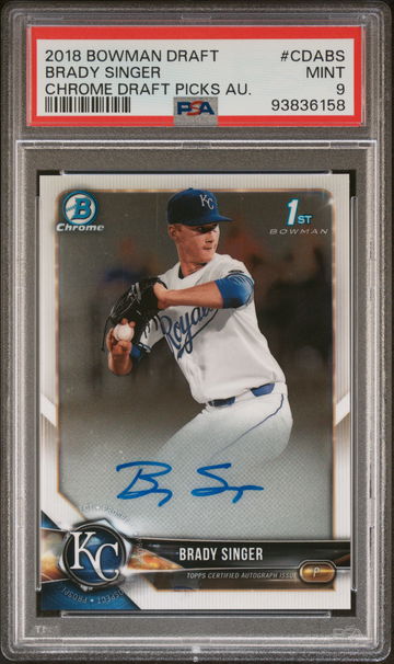 2018 Bowman Draft Chrome Draft Picks Brady Singer #CDA-BS Auto PSA 9