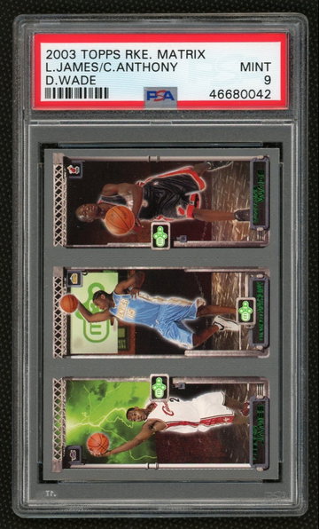 2003 Lebron James / Dwyane Wade / Carmelo Anthony Topps Matrix Rookie PSA 9 Mint