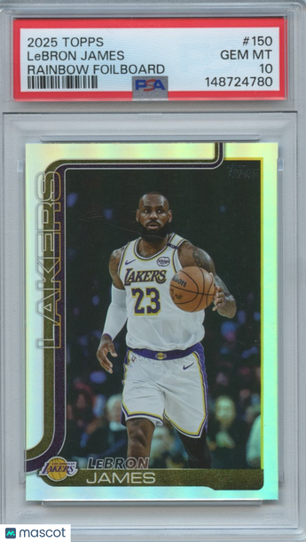 2025-26 Topps LeBron James #150 Rainbow Foilboard Parallel/Variety Base Set PSA 10