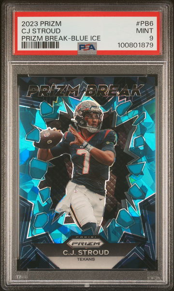2023 Panini Prizm Prizm Break Blue Ice C.J. Stroud #PB-6 /99 PSA 9
