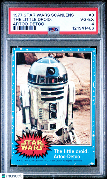 1977 Star Wars Scanlens The Little Droid, Artoo Detoo #3 PSA 4