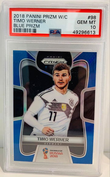 2018 PRIZM WORLD CUP TIMO WERNER BLUE /199 PSA 10 - POP 4