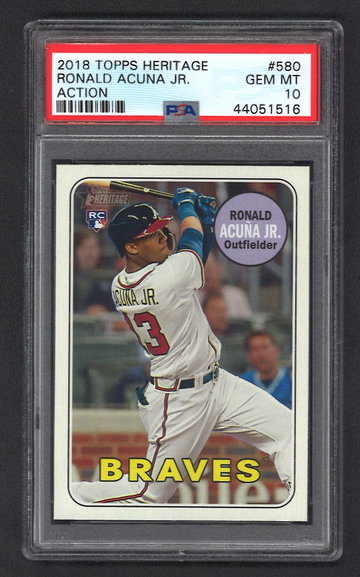 2018 Topps Heritage Ronald Acuna Jr. Action Variation PSA 10