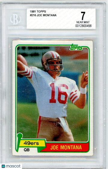 1981 Topps Joe Montana #216 Rookie BGS 7