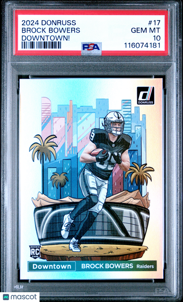 2024 Panini Donruss Downtown! Brock Bowers #17 PSA 10
