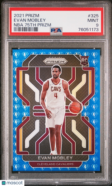 Evan Mobley 2021 Panini Prizm NBA 7th Anniversary #325 Cavaliers Rookie RC PSA 9