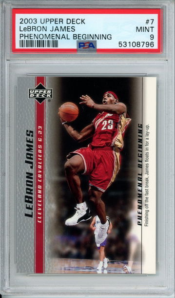 LEBRON JAMES 2003 Upper Deck Phenomenal Beginning #7 PSA 9 Mint Cavs Lakers Heat