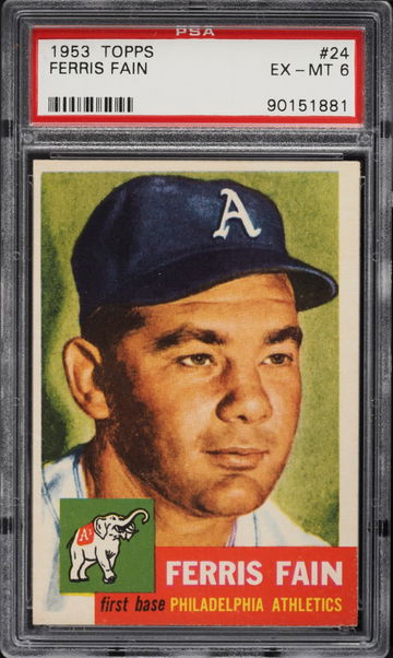 1953 Topps Baseball Ferris Fain #24 PSA 6