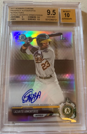 2017 Bowman Chrome Lazarito Armenteros Refractor Auto /499 BGS 9.5/10