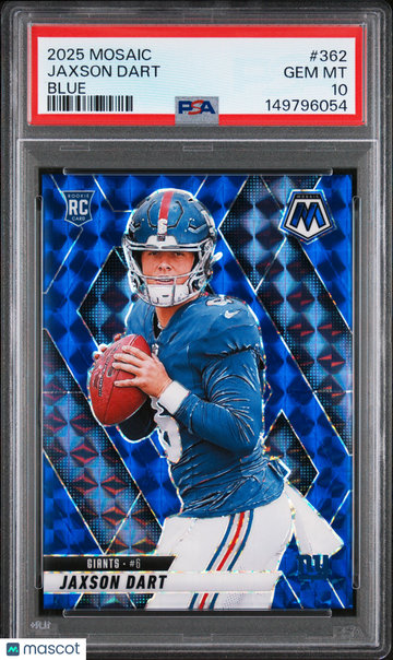 2025 Panini Mosaic Jaxson Dart #362 Blue /99 PSA 10
