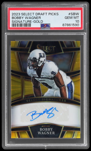 2023 Panini Select Draft Picks Bobby Wagner Signature Gold PSA 10