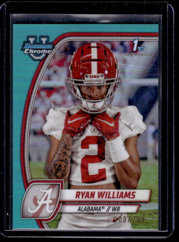 2024 Topps Bowman Chrome U Aqua Refractor Ryan Williams #53 1st Bowman /499