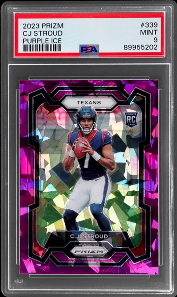 2023 Panini Prizm Cj Stroud Purple Ice Prizm PSA 9 RC