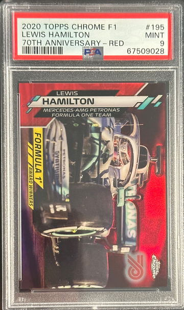 2020  Topps Chrome F1 Lewis Hamilton Red 70th Anniversary Refractor Formula 1 Award Winners Mercedes 