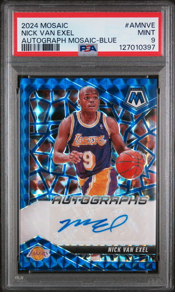 2024 Panini Mosaic Autographs Mosaic Blue Nick Van Exel #AMNVE /49 PSA 9