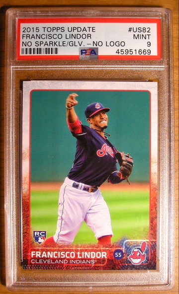 Francisco Lindor 2015 Topps Update #US82 No Logo PSA 9