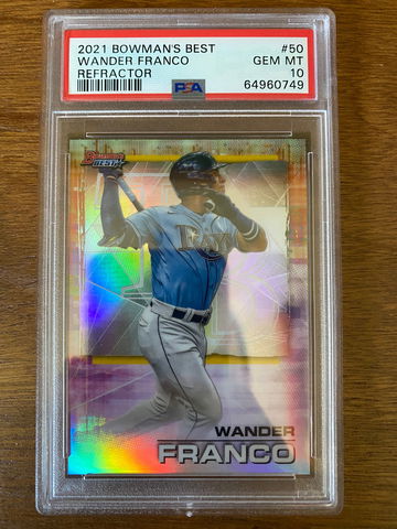2021 Bowman's Best Wander Franco RC #50 Refractor PSA 10 GEM MINT Tampa Bay Rays