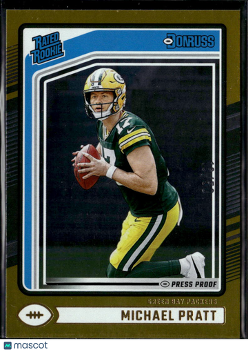 Michael Pratt 2024 Panini Donruss Football Gold Press Proof Green Bay Packers
