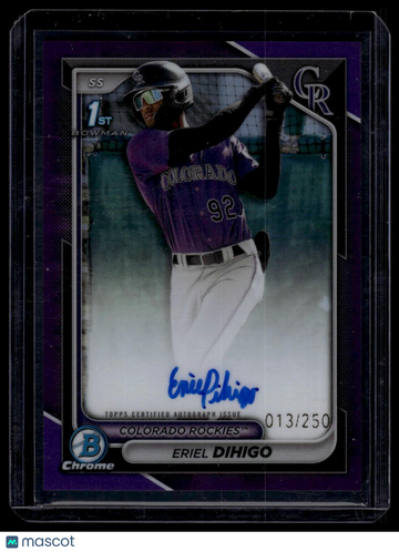 2024 Bowman Chrome Eriel Dihigo #CPA-ED Prospect Autographs Purple Refractors SN AU