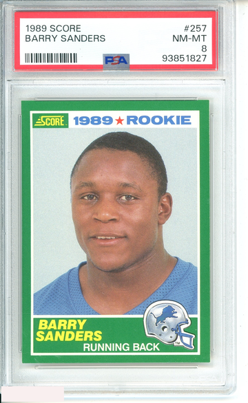1989 SCORE BARRY SANDERS #257 PSA 8 NM-MT RC ROOKIE