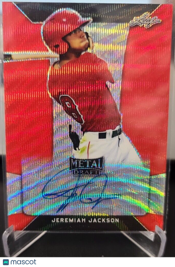2018 Leaf Metal Draft Jeremiah Jackson Red Wave Rookie Leaf