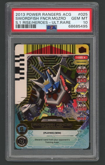 2013 Power Rangers ACG Swordfish Fencer Megazord Holofoil Ultra Rare PSA 10