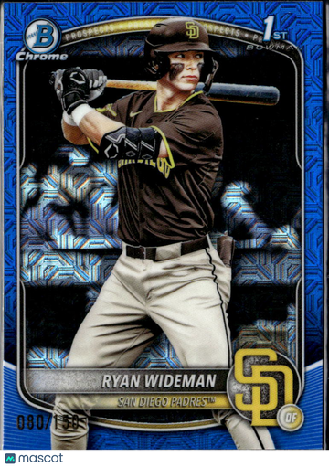 Ryan Wideman 2025 Bowman Chrome 080/1504 Blue Mojo Refractor San Diego Padres