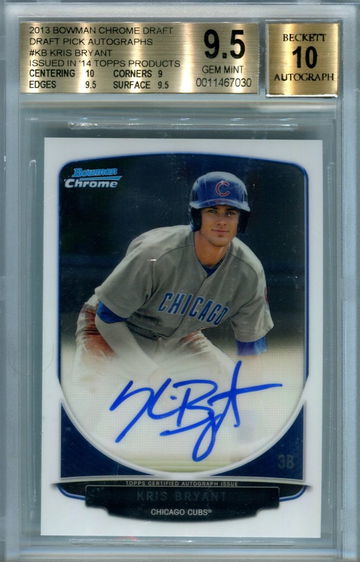 2013 Bowman Chrome Kris Bryant '14 products BGS 9.5 auto 10