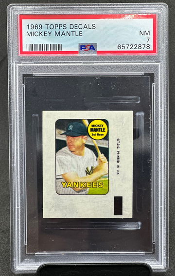 1969 Topps Decals Mickey Mantle PSA 7