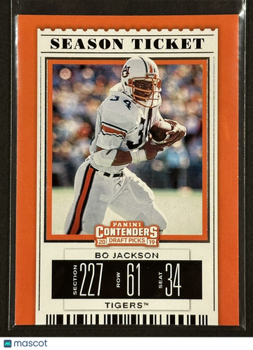 2019 Panini Contenders Draft Picks BO JACKSON Auburn Tigers #15 Season Ticket