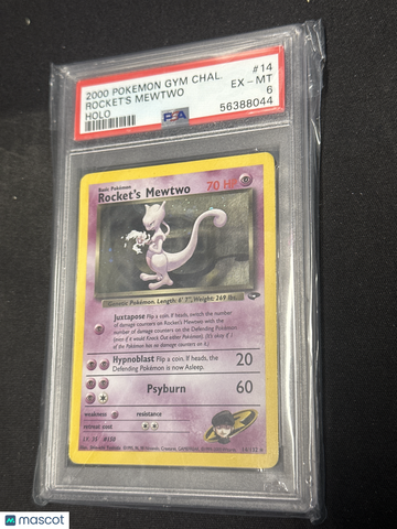 2000 Pokemon Gym Challenge Rocket's Mewtwo Holo PSA 6 #14