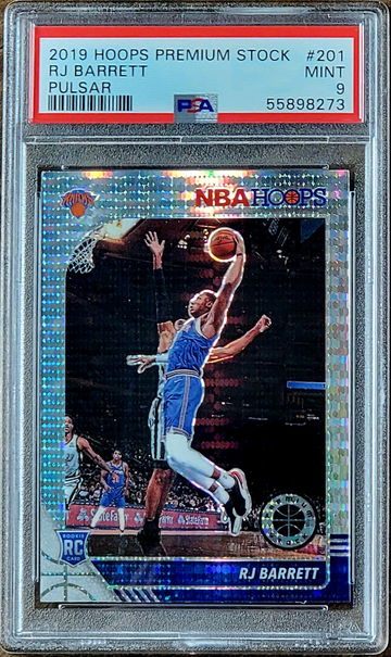 2019 RJ BARRETT Panini Hoops Premium Stock SILVER Pulsar PSA 9 Rookie RC #201