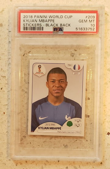 2018 Panini World Cup Kylian Mbappe Sticker PSA 10 GEM MINT