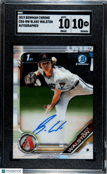 2019 Bowman Chrome Draft Blake Walston #CDA-BW Autograph SGC 10 Auto 10