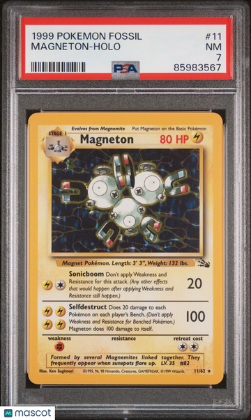 1999 Pokemon Fossil Magneton Holo PSA 7 #11