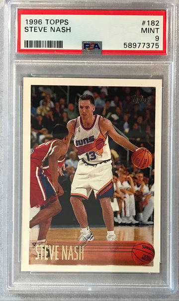 Steve Nash 1996 Topps Basketball Rookie Card RC #182 PSA 9 MINT