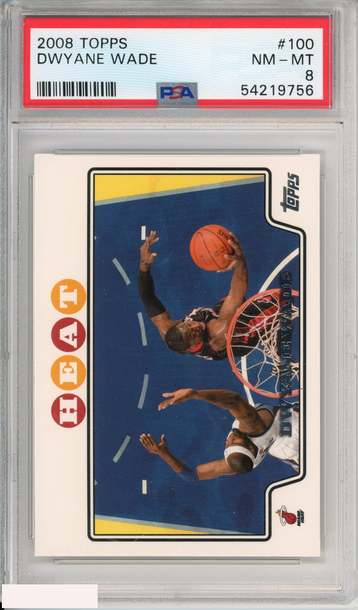 2008 TOPPS DWYANE WADE #100 MIAMI HEAT PSA 8 NM-MT