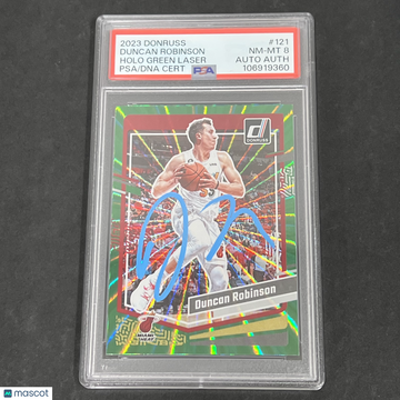 2023 Panini Donruss Duncan Robinson #121 Holo Green Laser PSA 8 Auto A