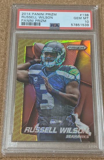 2014 Prizm 🏈 Russell Wilson Panini Prizm Refractor PSA 10 Seahawks SP 🔥