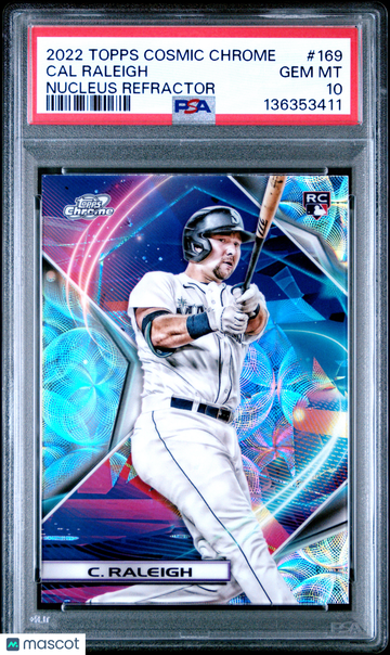 2022 Topps Cosmic Chrome Cal Raleigh #169 Nucleus Refractor RC Rookie PSA 10