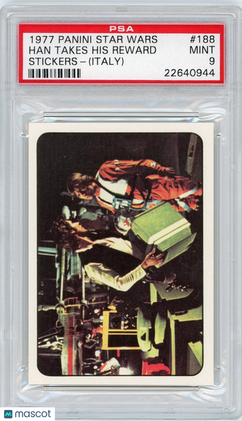 1977 Panini Stickers Star Wars (Italy) Han Takes His Reward #188 PSA 9